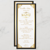 Menü-Hochzeit, Menüsitzung, großes Gatsby, Weiß, Menükarte (Vorne/Hinten)