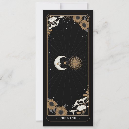 Menü Hochzeit Tarot Sun Moon Empfang Party Einladung (Rückseite)