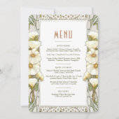 Menü Hochzeit Vintager Jugendstil von Mucha Einladung (Vorderseite)