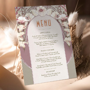 Menü Hochzeit Vintager Jugendstil von Mucha Invita Einladung