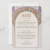 Menü Hochzeit Vintager Jugendstil von Mucha Invita Einladung (Vorderseite)