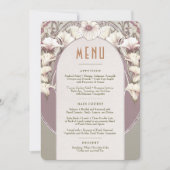 Menü Hochzeit Vintager Jugendstil von Mucha Invita Einladung (Vorderseite)