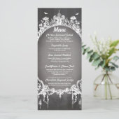 Menü-Hochzeits-Empfangs-gotischer Rahmen Halloween Menükarte (Stehend Vorderseite)