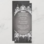 Menü-Hochzeits-Empfangs-gotischer Rahmen Halloween Menükarte (Vorne/Hinten)