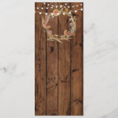 Menü-Hochzeits-Empfangs-rustikale hölzerne Menükarte (Rückseite)