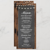 Menü-Hochzeits-Empfangs-rustikale hölzerne Menükarte (Vorne/Hinten)