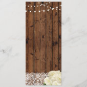 Menü-Hochzeits-Empfangs-rustikale hölzerne Menükarte (Rückseite)