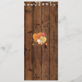 Menü-Hochzeits-Empfangs-rustikale Menükarte (Rückseite)