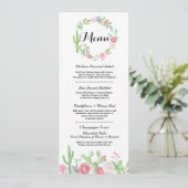 Menü Hochzeitsempfang Cactus Fiesta Mexican Menus Einladung (Stehend Vorderseite)