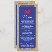 Menü Hochzeitsempfang Crab Boil Beach Einladung (Vorne/Hinten)