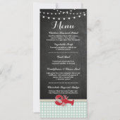 Menü Hochzeitsempfang Crawfish Boil Lobster Beach Einladung (Vorderseite)