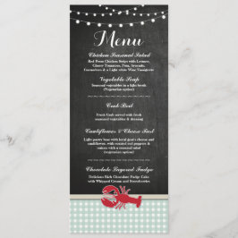 Menü Hochzeitsempfang Crawfish Boil Lobster Beach Einladung