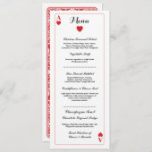 Menü Hochzeitsempfang Kartenspielen nach Herzenslu Einladung (Vorne/Hinten)