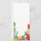 Menü Hochzeitsempfang Rustic Luau Aloha Cards Einladung (Rückseite)