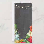 Menü Hochzeitsempfang Rustikale Chalk Aloha Karten (Rückseite)