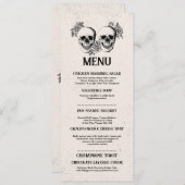 Menü Hochzeitsempfang Rustikale Skulls Rose Menus Einladung (Vorne/Hinten)