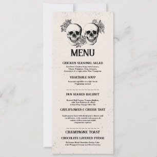 Menü Hochzeitsempfang Rustikale Skulls Rose Menus Einladung