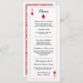 Menü Hochzeitsempfehlung Diamant Spielkarten Ace Einladung (Vorne/Hinten)