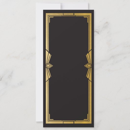 Menü Hochzeitsempfehlung Rustikal Art Deco der 20e Einladung (Rückseite)