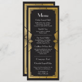 Menü Hochzeitsempfehlung Rustikal Art Deco der 20e Einladung (Vorne/Hinten)