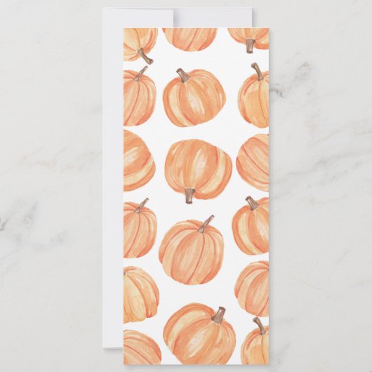 Menü Hochzeitsempfehlung Rustikale Pumpkin Fall Ca Einladung (Rückseite)