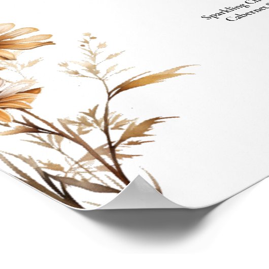 Menü "Hochzeitsgetränke" der Minimalistischen Wild Poster (Ecke)