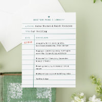 Menü "Hochzeitsmenü" für den Vintagen Bibliothekbu