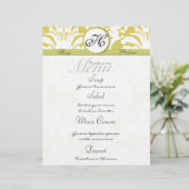 Menü "Hochzeitsmenü" für Limone und Gold Damask Mo (Stehend Vorderseite)
