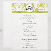 Menü "Hochzeitsmenü" für Limone und Gold Damask Mo (Vorne/Hinten)