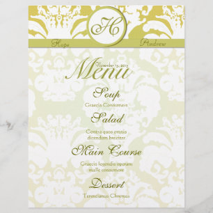Menü "Hochzeitsmenü" für Limone und Gold Damask Mo