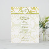 Menü "Hochzeitsmenü" für Limone und Gold Damask Mo (Stehend Vorderseite)