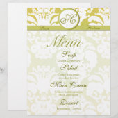 Menü "Hochzeitsmenü" für Limone und Gold Damask Mo (Vorne/Hinten)