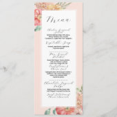 Menü Hochzeitsommer Florals Wasserfarbe Empfang Menükarte (Vorderseite)