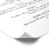 Menü "Hochzeittränke" Gold Green Foliage Poster (Ecke)