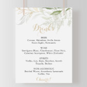 Menü "Hochzeittränke" Gold Green Foliage Poster