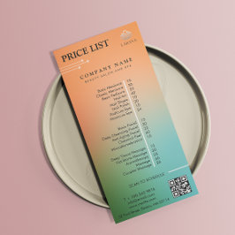 Menü "Holografic Gradient Price List"