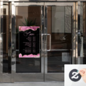 Menü "Hot Pink Agate Services" Fensteraufkleber (Büro Tür)