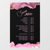 Menü "Hot Pink Agate Services" Fensteraufkleber (Blatt)