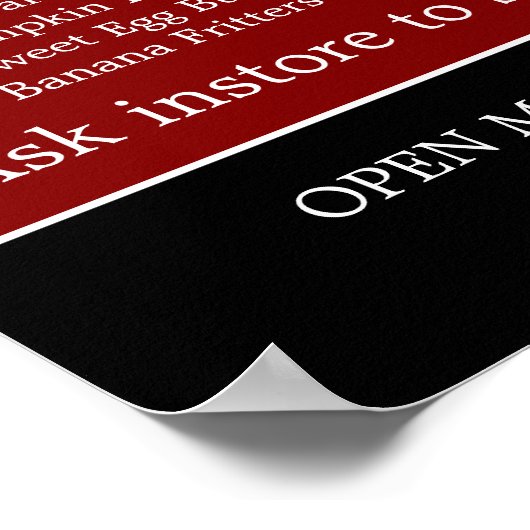 Menü im chinesischen Restaurant Poster (Ecke)