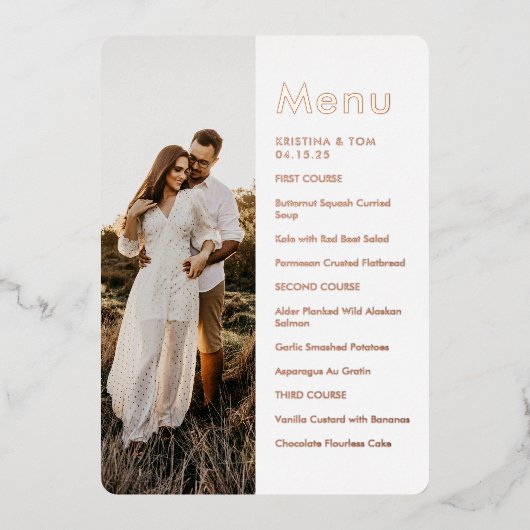 Menü im Foto Folieneinladung (Vorderseite)