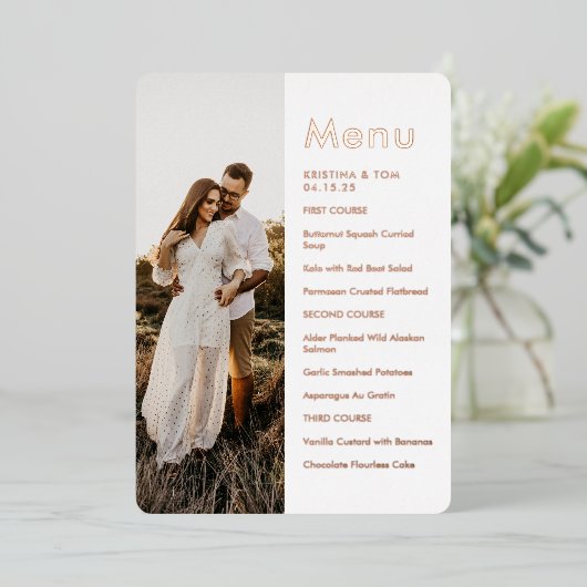 Menü im Foto Folieneinladung (Stehend vorne)