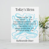 Menü im Meeresfrüchte-Restaurant (Stehend Vorderseite)