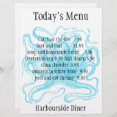 Menü im Meeresfrüchte-Restaurant (Vorne/Hinten)