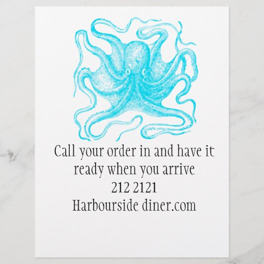 Menü im Meeresfrüchte-Restaurant (Rückseite)