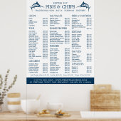 Menü im Restaurant "Fish & Chip" Poster (Küche)