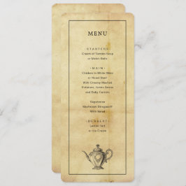 Menü im Vintagen Alter Distanzstil Einladung