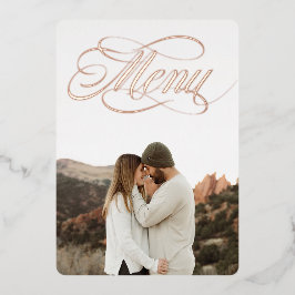 Menü im Vordergrund Foto Einladung