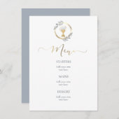 Menü "Imitate" in blauen Farben Menükarte (Vorne/Hinten)