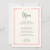 Menü in Rosa und Grün Einladung (Rückseite)