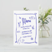 Menü "Italienisch Style Hand Drawing Scribble Part Menükarte (Stehend Vorderseite)